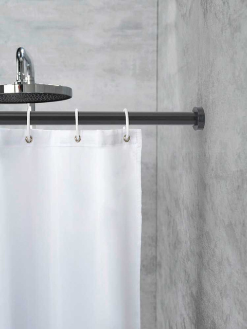 Teleskopowy drążek prysznicowy LUZ, Ø 2,8 cm, 70-115 cm, czarny, WENKO