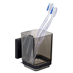 Kubek na szczoteczki montowany na ścianie QUADRO, montaż bez wiercenia