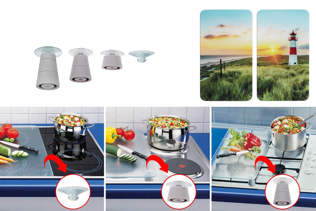 Szklane płyty ochronne na kuchenkę LIGHTHOUSE, 2 sztuki