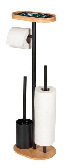 Stojak na papier toaletowy i szczotkę WC z półką na telefon RIVALTA, 4w1