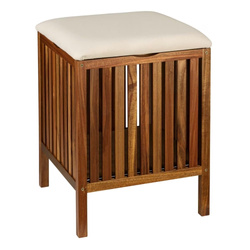 Drewniane siedzisko łazienkowe z koszem FONDI, wys. 52 cm