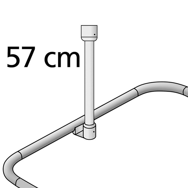 Uchwyt do zawieszenia drążka od zasłony prysznicowej, Ø 2,5 cm, 57 cm, chrom, WENKO