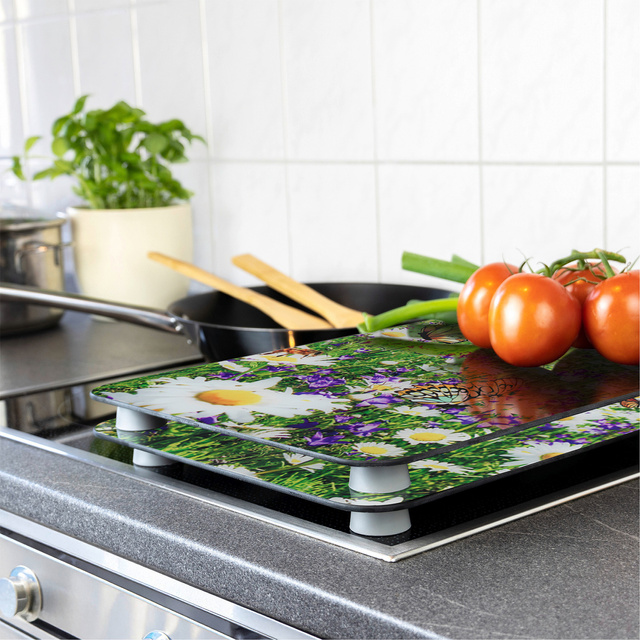 Szklane płyty na kuchenkę, 2 sztuki, Summer Meadow, Maximex