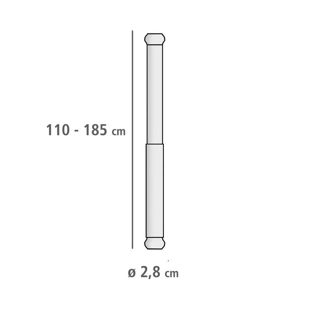 Teleskopowy drążek prysznicowy LUZ, Ø 2,8 cm, 110-185 cm, chrom, WENKO