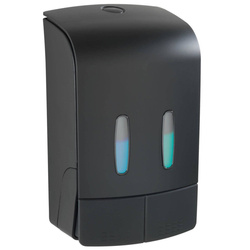 Dozownik do mydła i płynu do dezynfekcji TARTAS, dwukomorowy, 960 ml, czarny, WENKO