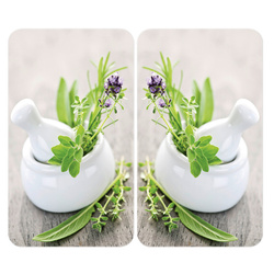 Szklane płyty ochronne HERB GARDEN na kuchenkę – 2 sztuki, WENKO