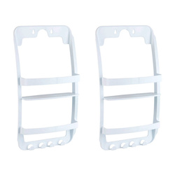 Zestaw dwóch uniwersalnych półek łazienkowych do montowania na kabinie lub drzwiach w łazience, WENKO