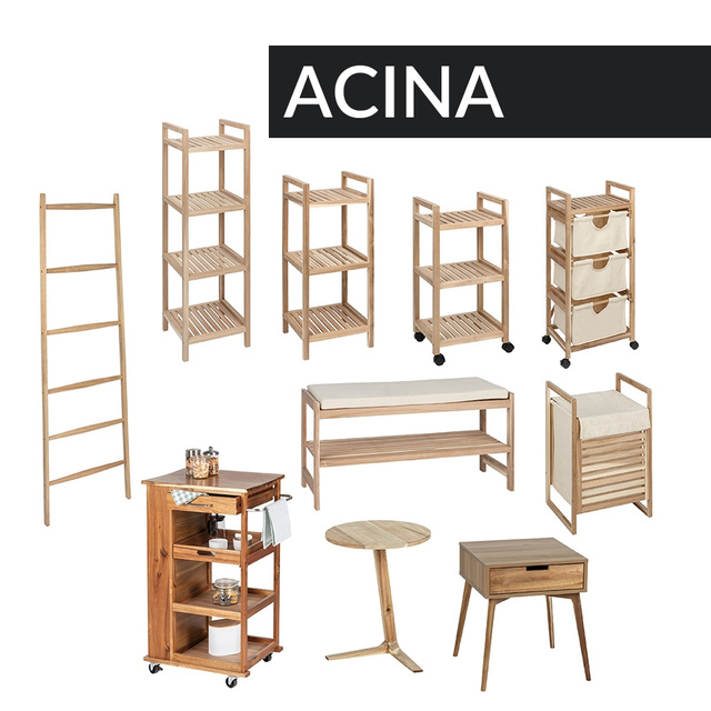 Mini komoda, stolik pomocniczy z szufladą, drewno olchowe, WENKO