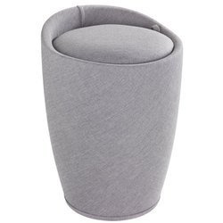 Pufa CANDY LIGHT GREY - kosz na pranie, 2w1, WENKO