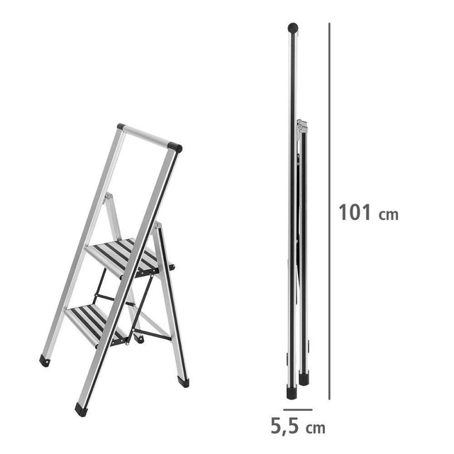 Aluminiowa drabina, 2-stopniowa, WENKO