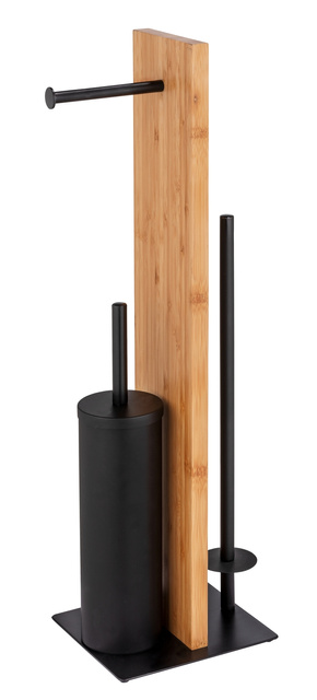 Stojak na papier toaletowy i szczotkę wc LESINA, 3w1, bambus, WENKO