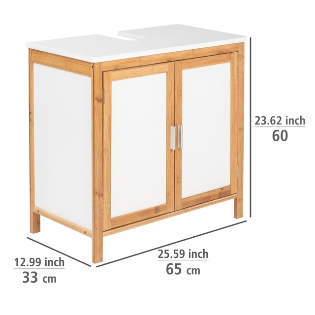 Szafka pod umywalkę FINJA, z bambusa i MDF,  65 x 60 x 33 cm, WENKO