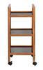 Mobilny regał z drewna akacji FONDI, 3 poziomy, wys. 76,5 cm