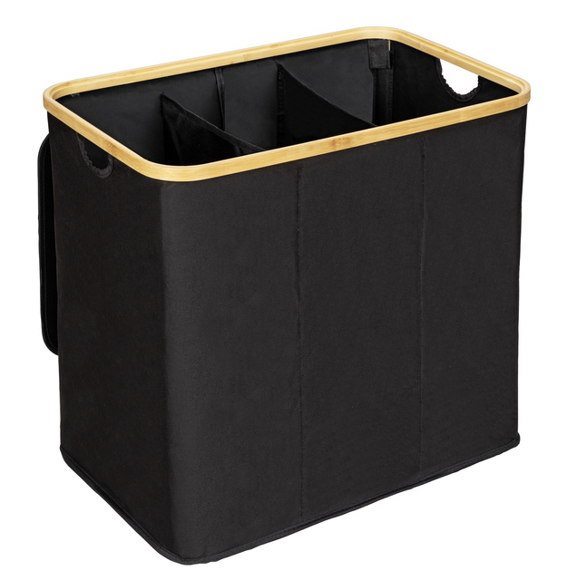 Kosz na pranie, bambus, 57 x 50 x 37, Trio Ecori, WENKO