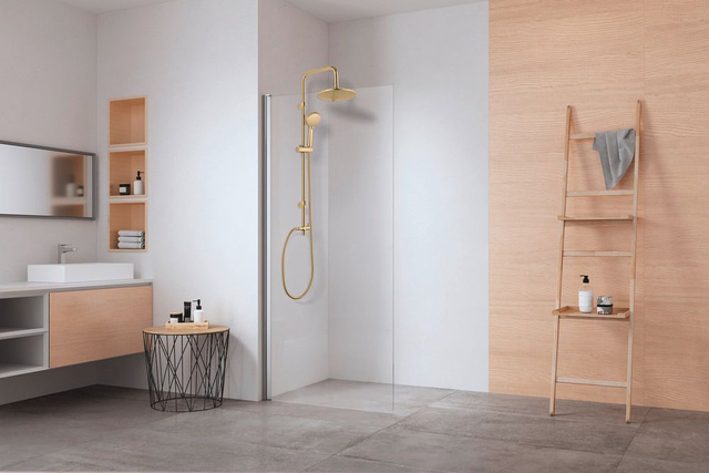 Kolumna prysznicowa YOUNG w kolorze złotym, 3 funkcyjna