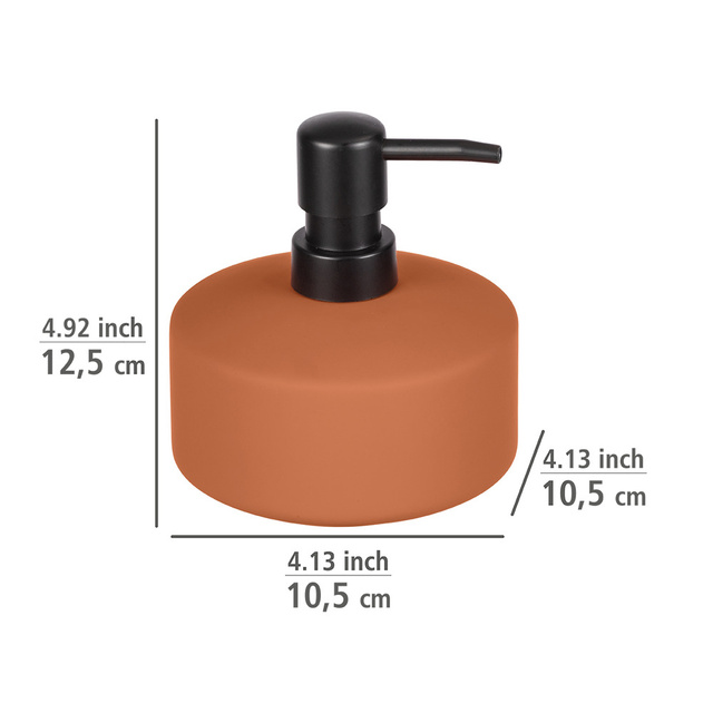 Dozownik do mydła w płynie AVELLINO, ceramiczny, 380 ml, pomarańczowy, WENKO