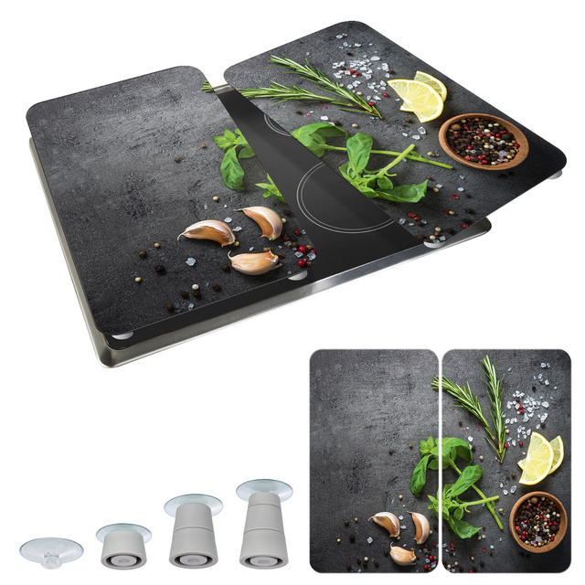 Szklane płyty ochronne HERBS na kuchenkę - 2 sztuki, WENKO