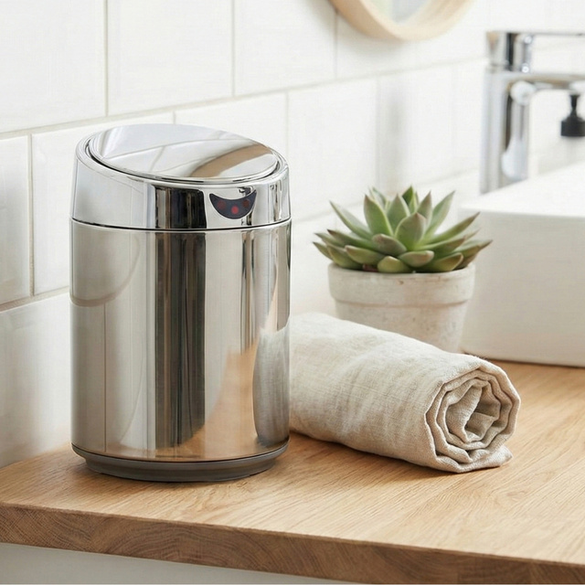 Kosz łazienkowy automatyczny SENSO, stal chromowana