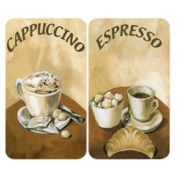 Szklane płyty ochronne COFFEE na kuchenkę – 2 sztuki, WENKO