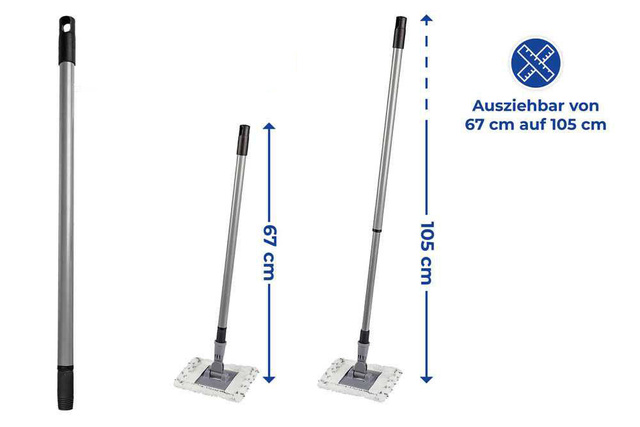 Zestaw: Mop PROFI do mycia łazienki, podłóg i kafli + cztery myjki