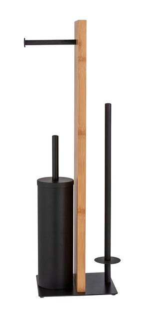 Stojak na papier toaletowy i szczotkę wc LESINA, 3w1, bambus, WENKO
