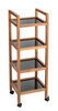 Mobilny regał z drewna akacji FONDI, 4 poziomy, wys. 101,5 cm