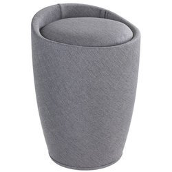 Pufa CANDY GREY - kosz na pranie, 2w1, WENKO