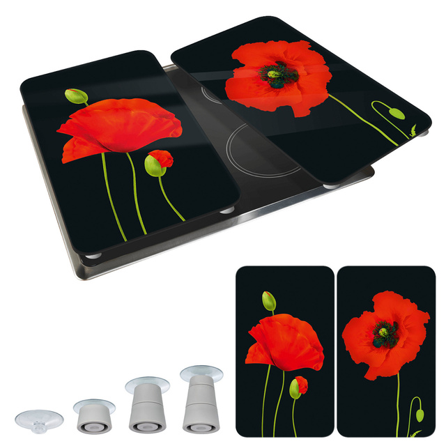 Szklane płyty ochronne MAKI na kuchenkę – 2 sztuki