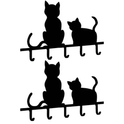 Zestaw: 2x wieszak na klucze KOTY - 5 haczyków w komplecie