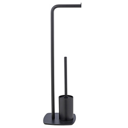 Szczotka do WC z uchwytem na papier toaletowy, czarna, IRIA, WENKO