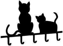 Wieszak na klucze KOTY - 5 haczyków w komplecie