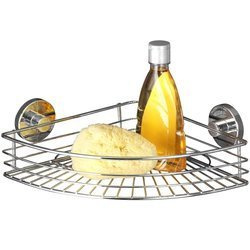 Narożna półka łazienkowa BARI, Vacuum-Loc - stal chromowana, WENKO