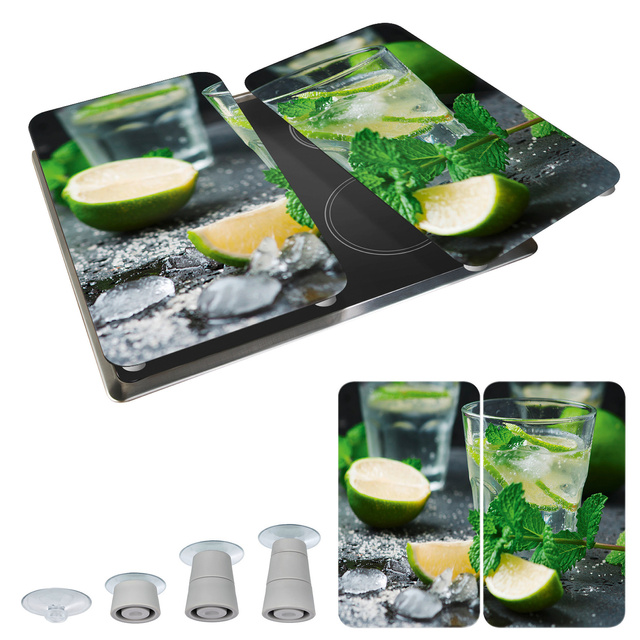 Szklane płyty ochronne MOJITO na kuchenkę – 2 sztuki, WENKO