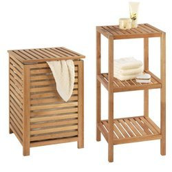 Kosz na pranie, ubrania, 3-poziomowy regał łazienkowy NORWAY - zestaw, WENKO