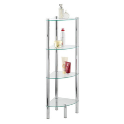 Narożna półka łazienkowa YAGO, szklana - 4 poziomy, WENKO