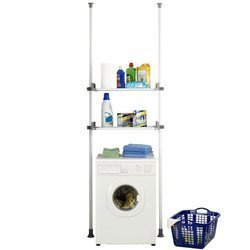 Teleskopowy regał kuchenny, łazienkowy, półki do garderoby HERKULES Twin, 2 poziomy, WENKO