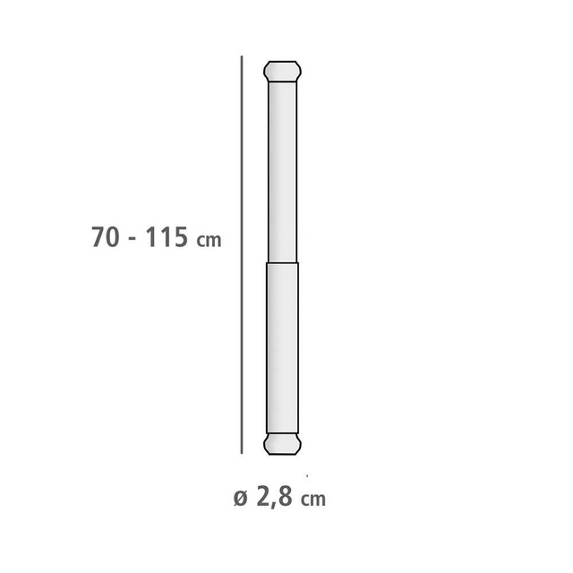 Teleskopowy drążek prysznicowy LUZ, Ø 2,8 cm, 70-115 cm, czarny, WENKO