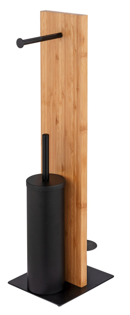 Stojak na papier toaletowy i szczotkę wc LESINA, 3w1, bambus, WENKO
