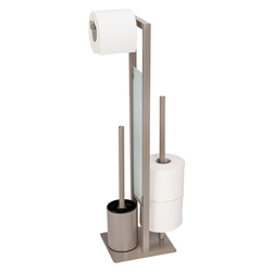 Stojak na papier toaletowy i szczotkę wc RIVALTA, 3w1, brązowy, WENKO