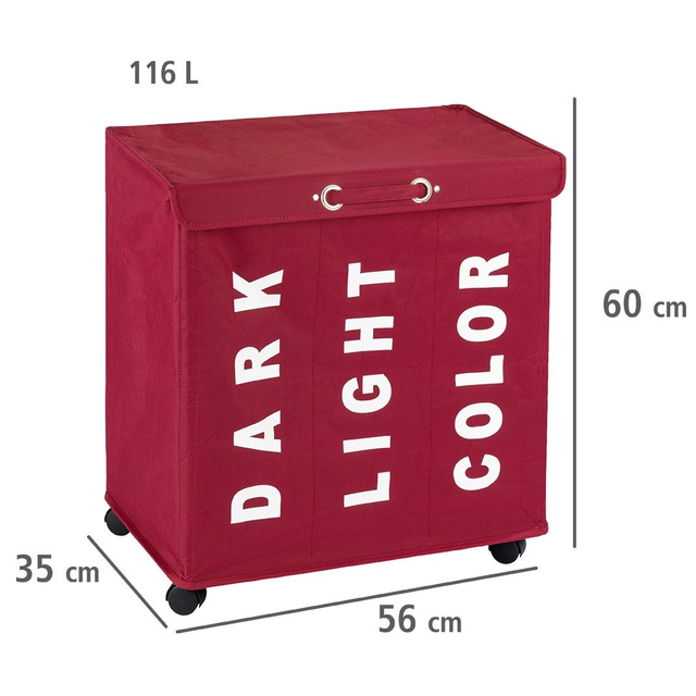Pojemnik na pranie TRIVO RED - aż 116 litrów, WENKO