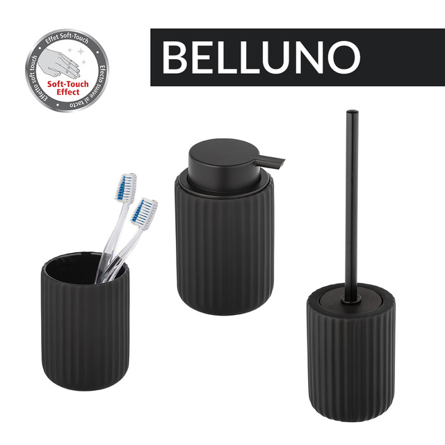 Dozownik do mydła w płynie BELLUNO, ceramiczny, 300 ml, czarny, WENKO