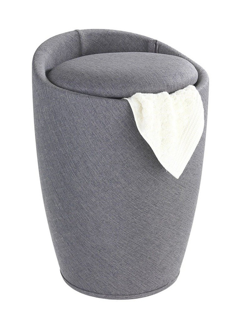 Pufa CANDY GREY - kosz na pranie, 2w1, WENKO