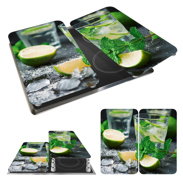 Szklane płyty ochronne MOJITO na kuchenkę – 2 sztuki, WENKO