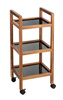 Mobilny regał z drewna akacji FONDI, 3 poziomy, wys. 76,5 cm