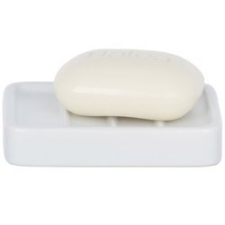 Mydelniczka wykonana z ceramiki, prostokątna podstawka HEXA z zaokrąglonymi krawędziami - WENKO