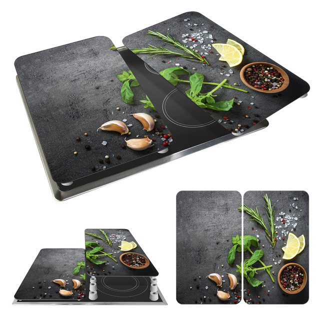 Szklane płyty ochronne HERBS na kuchenkę - 2 sztuki, WENKO