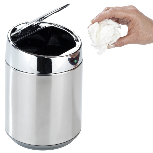 Kosz łazienkowy automatyczny SENSO, stal chromowana