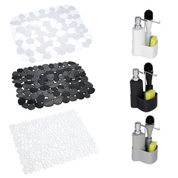 Zestaw: Mata do zlewu, 31 x 26 cm + zestaw kuchenny EMPIRE BLACK, 4w1, WENKO