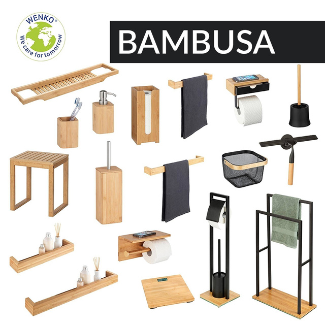 Stojak na papier toaletowy BAMBUSA, bambusowy, WENKO