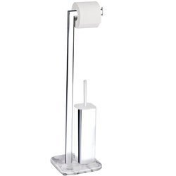 Stojak na papier toaletowy i szczotkę do WC, ONYX- 2w1, WENKO